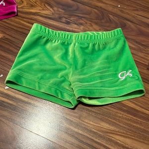 Green gymnastics shorts